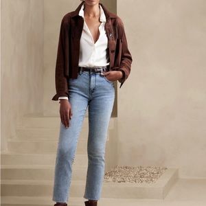 Banana Republic Highrise straight denim (raw hem)